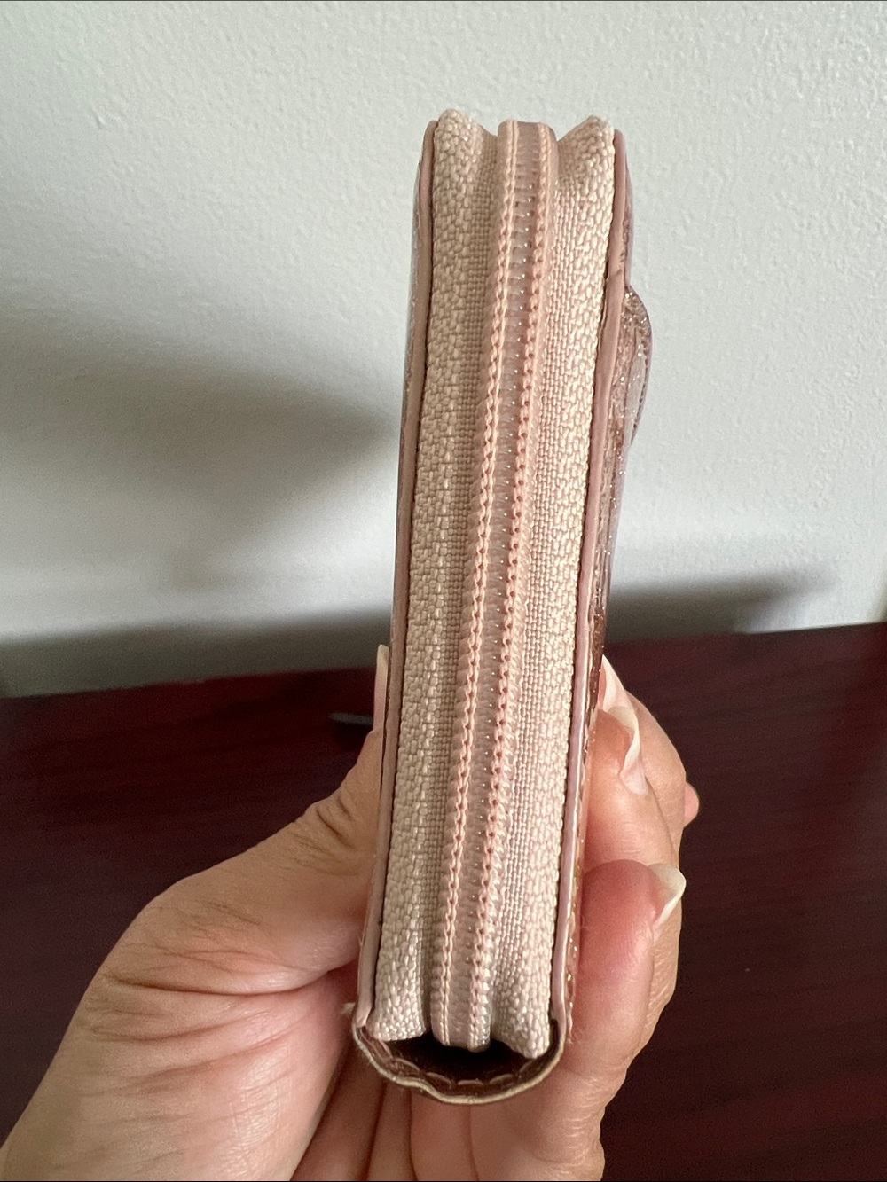 Kate Spade Rose Gold Glitter Zip-Around Wallet - Picture 3 of 11